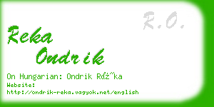 reka ondrik business card